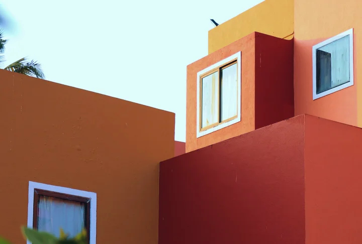 Modern city skyline with
        architectural structures